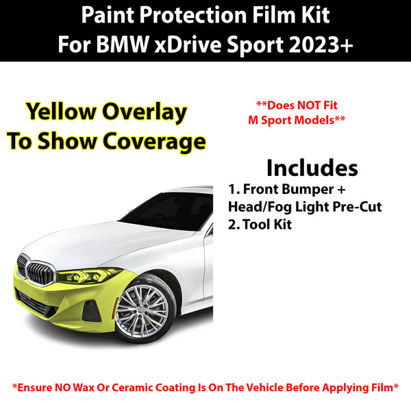 Fits BMW 330i & 330i xDrive Sport 2023+ Precut Premium Paint Protection Film Clear Bra PPF Decal Film Kit