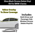 BMW 5 Series 2018-2023 Blackout Chrome Delete Kit – Precut Gloss Black Vinyl Overlays