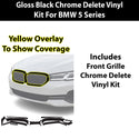 BMW 5 Series 2018-2023 Blackout Chrome Delete Kit – Precut Gloss Black Vinyl Overlays