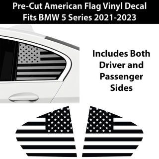 Fits BMW 5 Series 2021-2023 Quarter Window American Flag Vinyl Decal Stickers