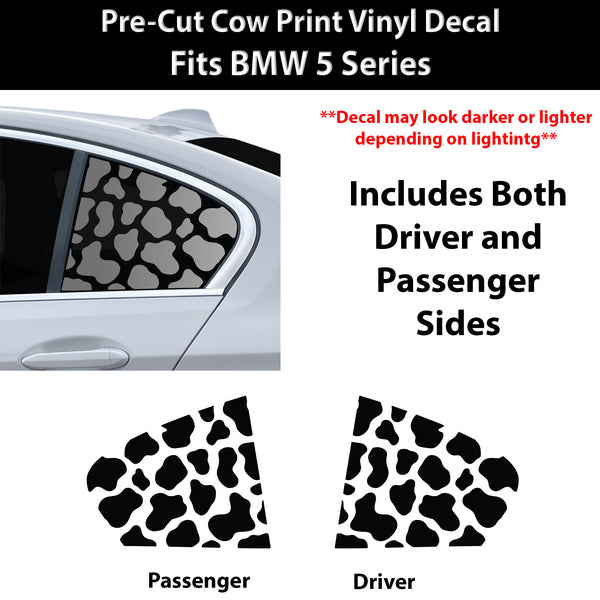 Fits BMW 5 Series 2021-2023 Animal Leopard Cheetah Cow Window Vinyl Decal Stickers