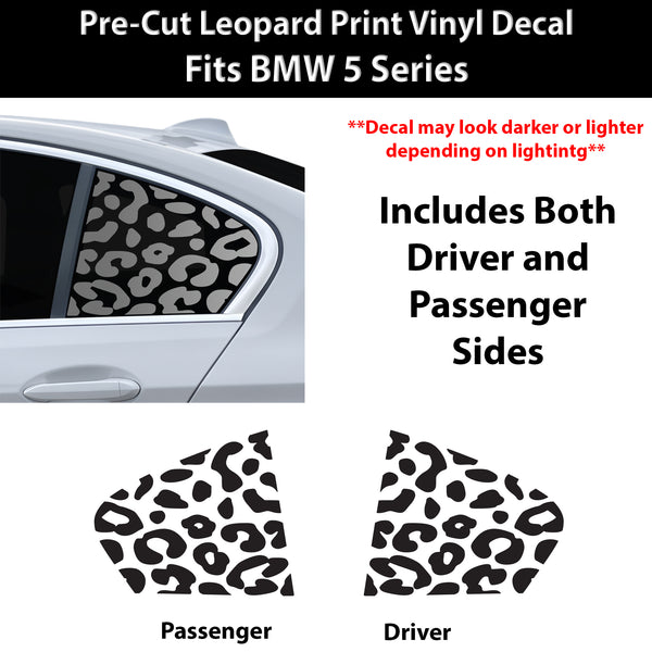 Fits BMW 5 Series 2021-2023 Animal Leopard Cheetah Cow Window Vinyl Decal Stickers