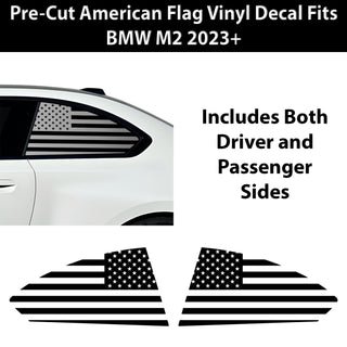 Fits BMW M2 2023+ Quarter Window American Flag Vinyl Decal Stickers