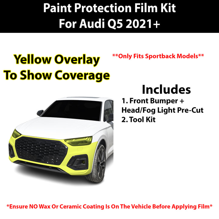 Fits Audi Q5 Sportback 2021+ Precut Premium Paint Protection Film Clear Bra PPF Decal Film Kit Cover - Bogar Tech Designs
