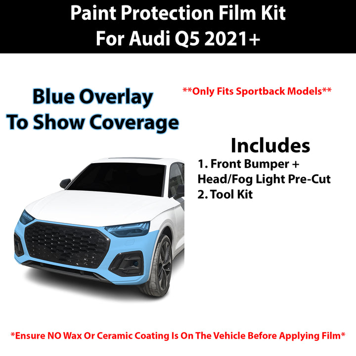 Fits Audi Q5 Sportback 2021+ Precut Premium Paint Protection Film Clear Bra PPF Decal Film Kit Cover - Bogar Tech Designs