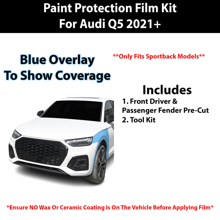 Fits Audi Q5 Sportback 2021+ Precut Premium Paint Protection Film Clear Bra PPF Decal Film Kit Cover - Bogar Tech Designs
