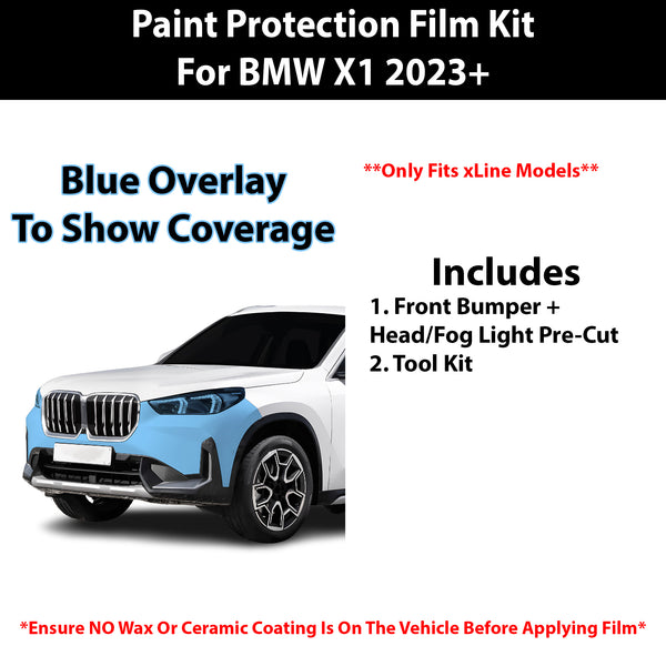 Fits BMW X1 xDrive28i xLine 2023+ Precut Premium Paint Protection Film Clear Bra PPF Decal Film Kit Cover