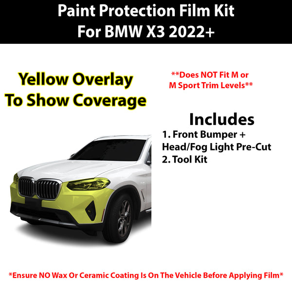 Fits BMW X3 2022+ Precut Premium Paint Protection Film Clear Bra PPF Decal Film Kit Cover