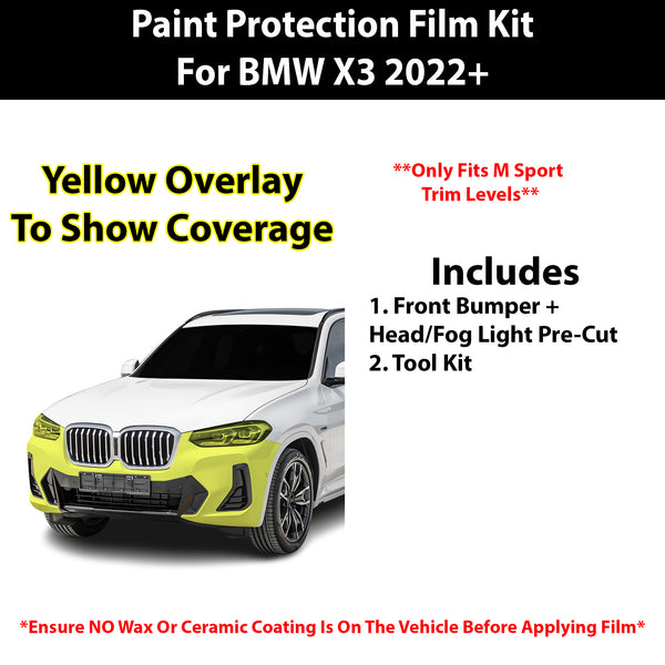 Fits BMW X3 M Sport 2022+ Precut Premium Paint Protection Film Clear Bra PPF Decal Film Kit