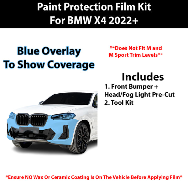 Fits BMW X4 2022+ Precut Premium Paint Protection Film Clear Bra PPF Decal Film Kit Cover