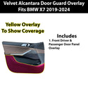 Fits BMW X7 2021 Alcantara Anti Kick Door Panel Protection Decal Stickers Overlay, Black Red Pink Yellow Purple