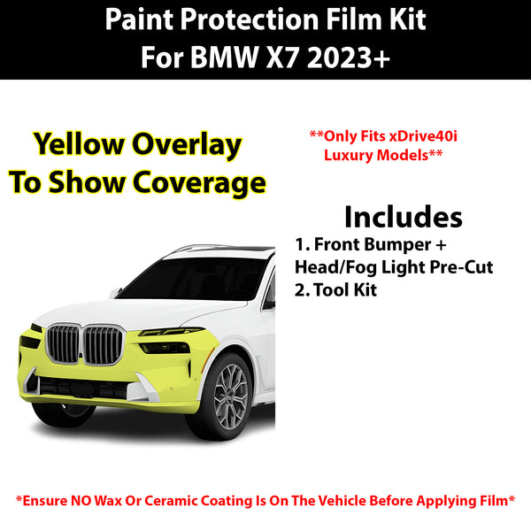 Fits BMW X7 2023+ Precut Premium Paint Protection Film Clear Bra PPF Decal Film Kit Cover