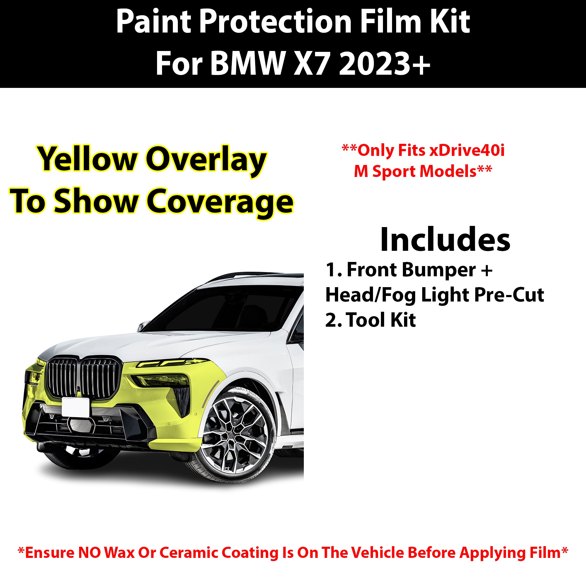 Fits BMW X7 2023+ Precut Premium Paint Protection Film Clear Bra PPF Decal Film Kit Cover - Bogar Tech Designs