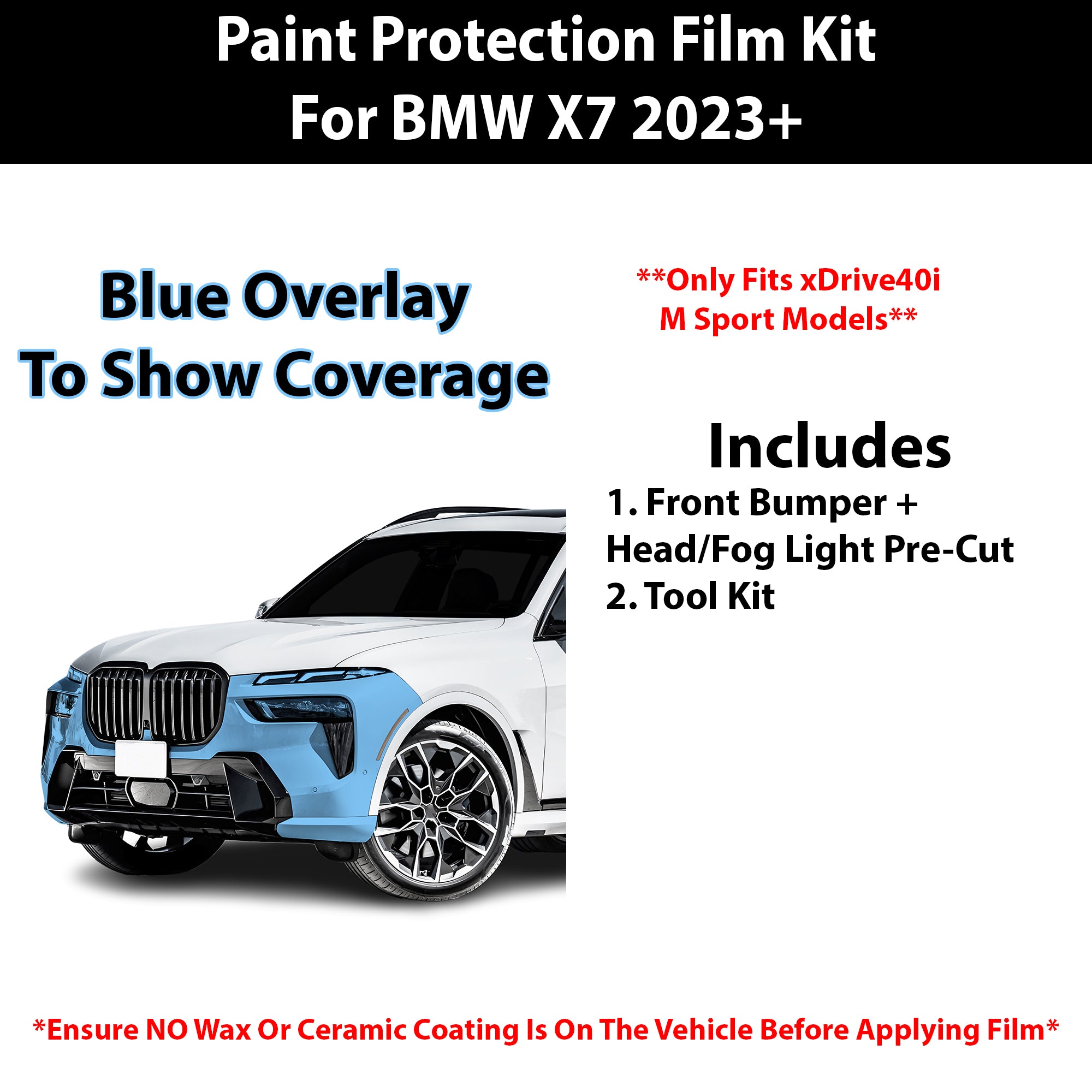 Fits BMW X7 2023+ Precut Premium Paint Protection Film Clear Bra PPF Decal Film Kit Cover - Bogar Tech Designs