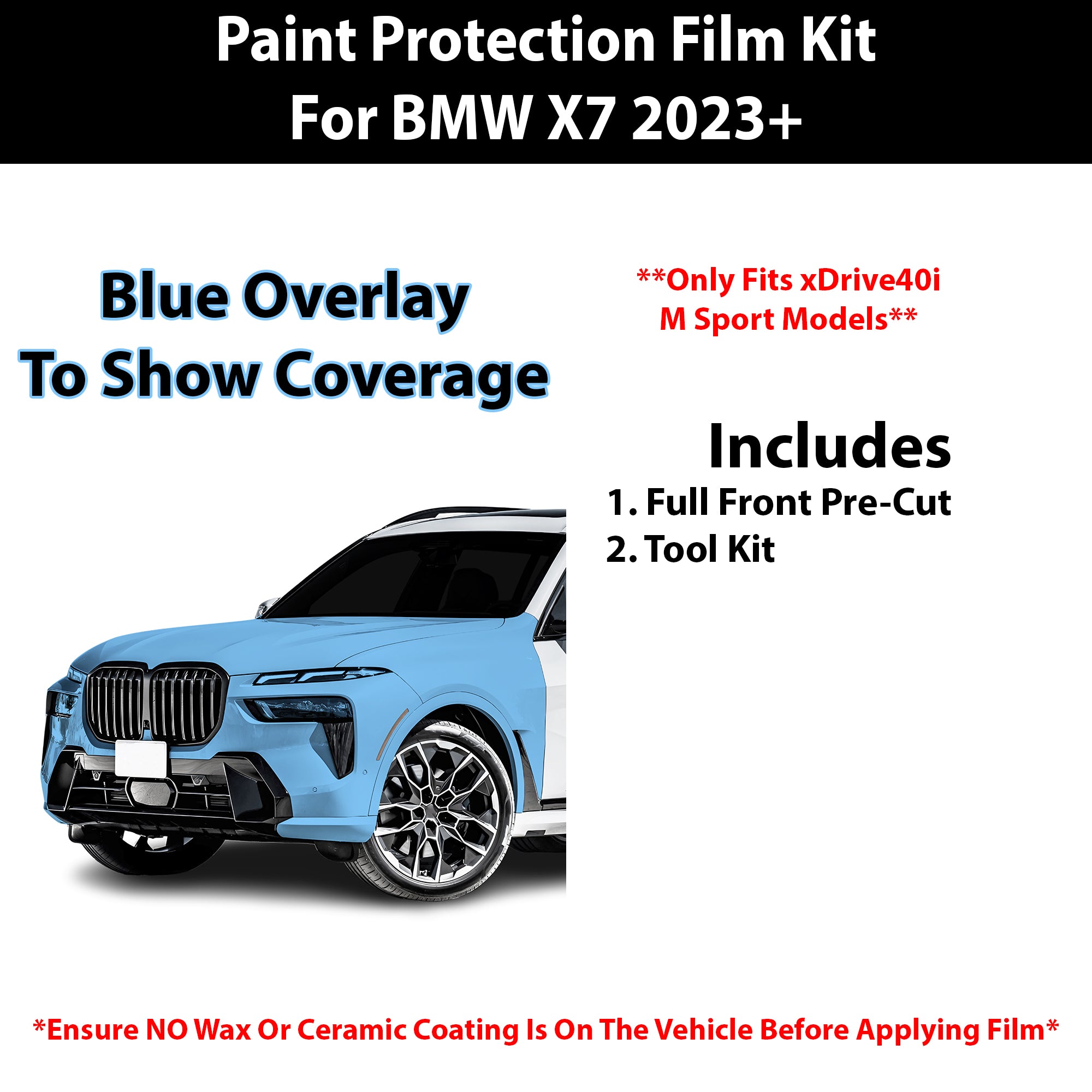 Fits BMW X7 2023+ Precut Premium Paint Protection Film Clear Bra PPF Decal Film Kit Cover - Bogar Tech Designs