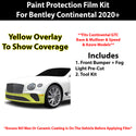 Fits Bentley Continental 2020+ Precut Premium Paint Protection Film Clear Bra PPF Decal Film Kit Cover