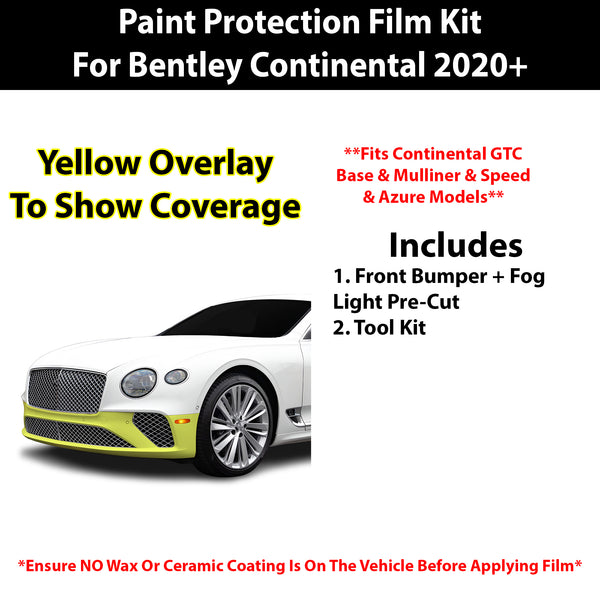 Fits Bentley Continental 2020+ Precut Premium Paint Protection Film Clear Bra PPF Decal Film Kit Cover