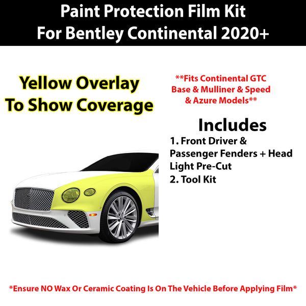 Fits Bentley Continental 2020+ Precut Premium Paint Protection Film Clear Bra PPF Decal Film Kit Cover