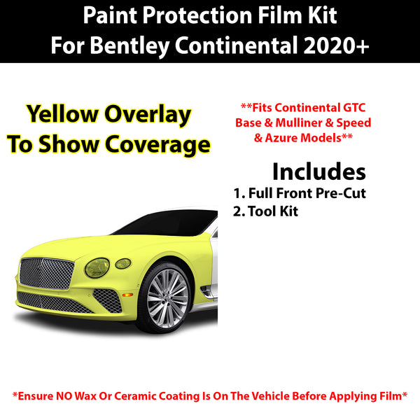 Fits Bentley Continental 2020+ Precut Premium Paint Protection Film Clear Bra PPF Decal Film Kit Cover