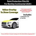 Fits Bentley Continental 2020+ Precut Premium Paint Protection Film Clear Bra PPF Decal Film Kit Cover