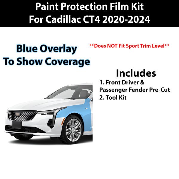 Precut Premium Paint Protection Film Clear Bra PPF Decal Film Kit Cover Fits Cadillac CT4 2020-2024