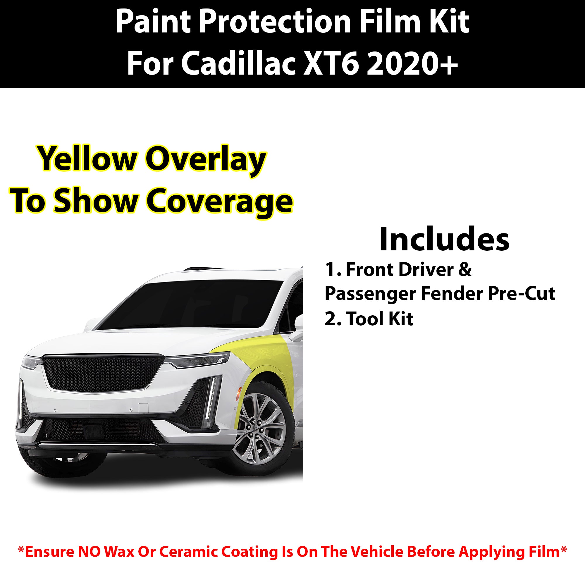 Fits Cadillac XT6 2020+ Precut Premium Paint Protection Film Clear Bra PPF Decal Film Kit Cover - Bogar Tech Designs