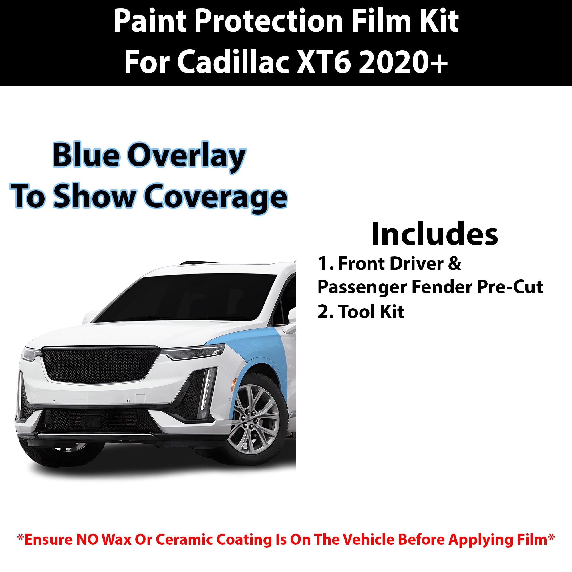 Fits Cadillac XT6 2020+ Precut Premium Paint Protection Film Clear Bra PPF Decal Film Kit Cover - Bogar Tech Designs