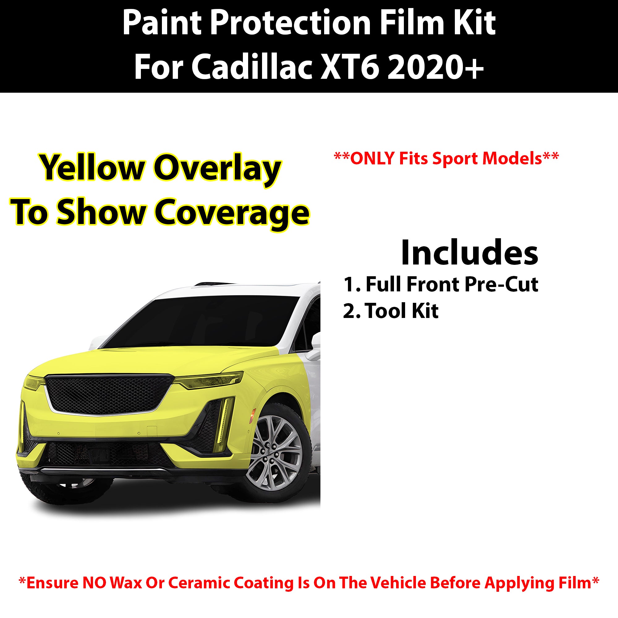 Fits Cadillac XT6 2020+ Precut Premium Paint Protection Film Clear Bra PPF Decal Film Kit Cover - Bogar Tech Designs
