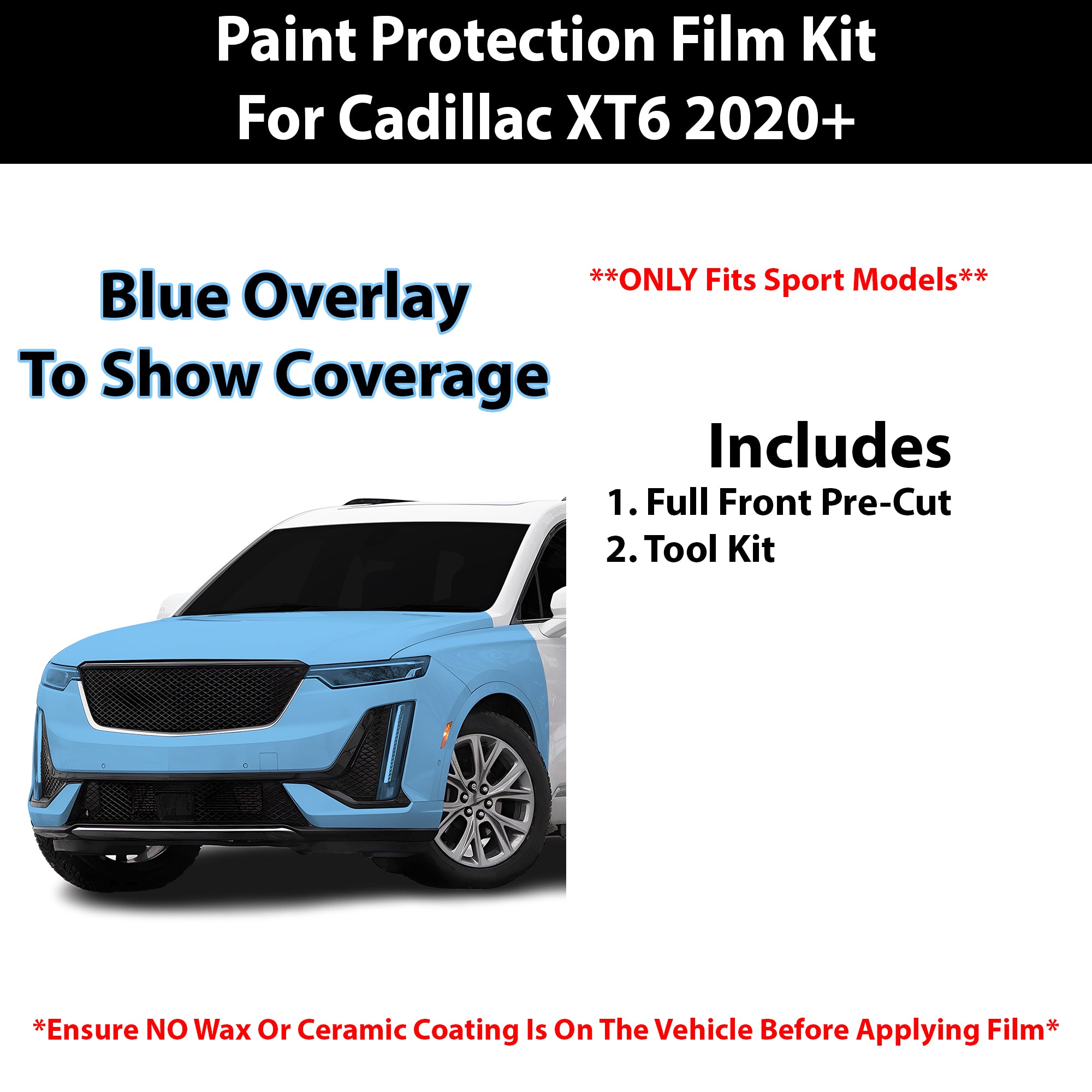 Fits Cadillac XT6 2020+ Precut Premium Paint Protection Film Clear Bra PPF Decal Film Kit Cover - Bogar Tech Designs