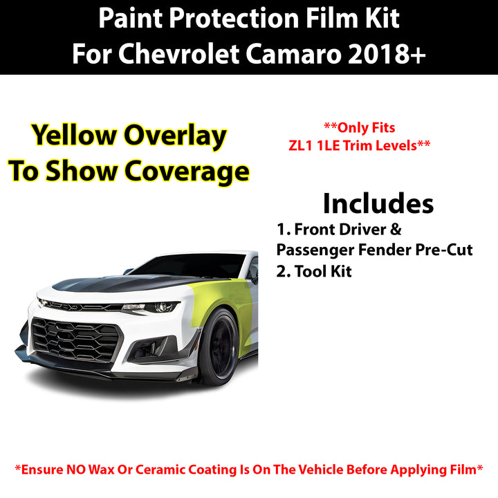 Fits Chevy Camaro (ZL1 1LE) 2018+ Precut Premium Paint Protection Film Clear Bra PPF Decal Film Kit - Bogar Tech Designs