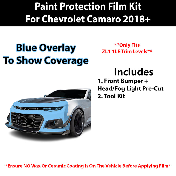 Fits Chevy Camaro (ZL1 1LE) 2018+ Precut Premium Paint Protection Film Clear Bra PPF Decal Film Kit - Bogar Tech Designs