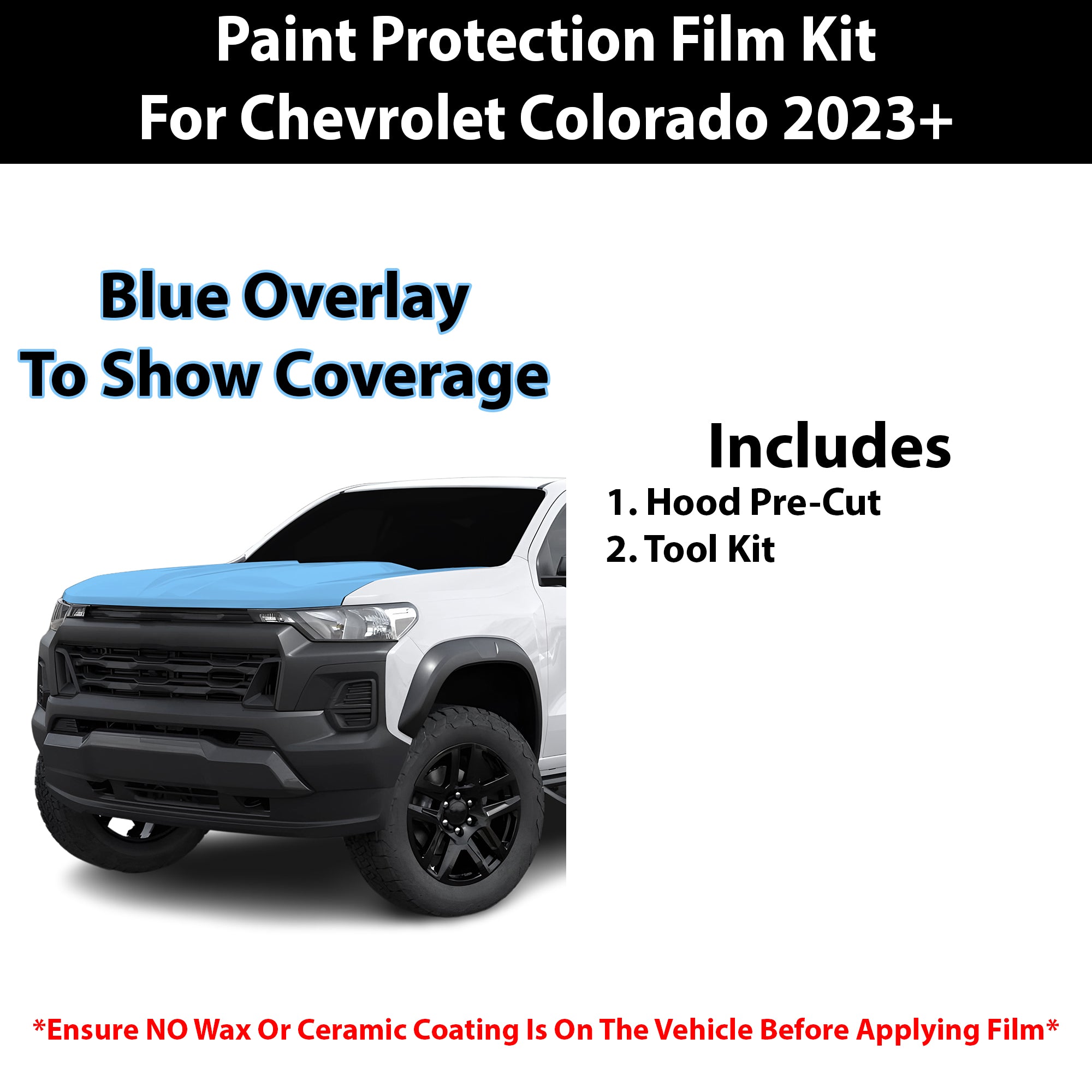 Fits Chevy Colorado 2023+ Precut Premium Paint Protection Film Clear Bra PPF Decal Film Kit Cover - Bogar Tech Designs