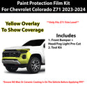 Fits Chevy Colorado 2023+ Precut Premium Paint Protection Film Clear Bra PPF Decal Film Kit Cover