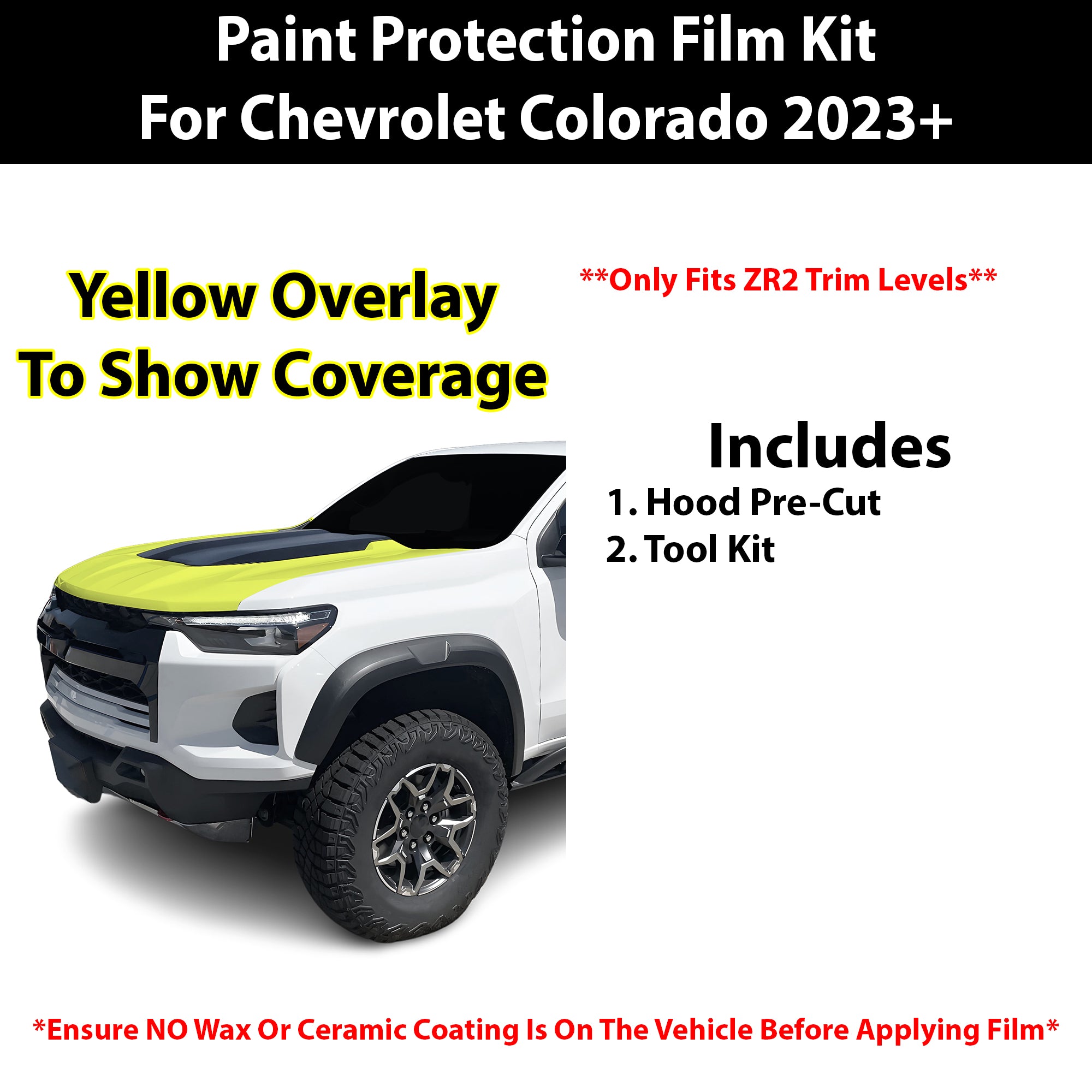 Fits Chevy Colorado 2023+ Precut Premium Paint Protection Film Clear Bra PPF Decal Film Kit Cover - Bogar Tech Designs