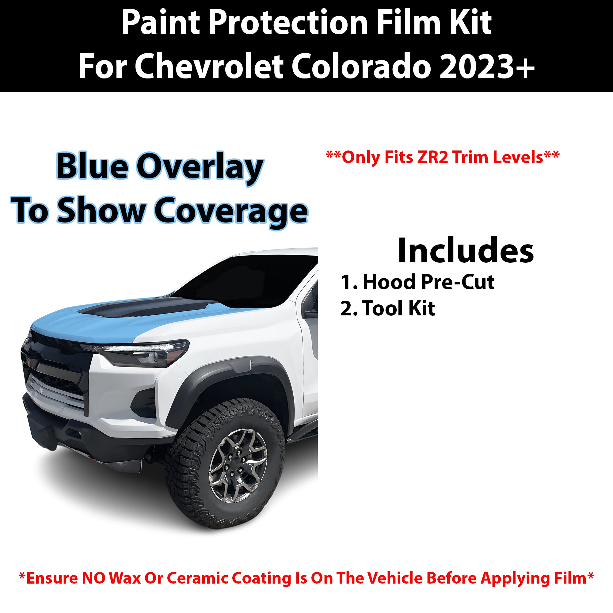 Fits Chevy Colorado 2023+ Precut Premium Paint Protection Film Clear Bra PPF Decal Film Kit Cover - Bogar Tech Designs