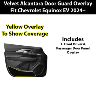 Fits Chevrolet Equinox EV 2024+ Alcantara Anti Kick Door Panel Protection Decal Stickers Overlay, Black Red Pink Yellow Purple