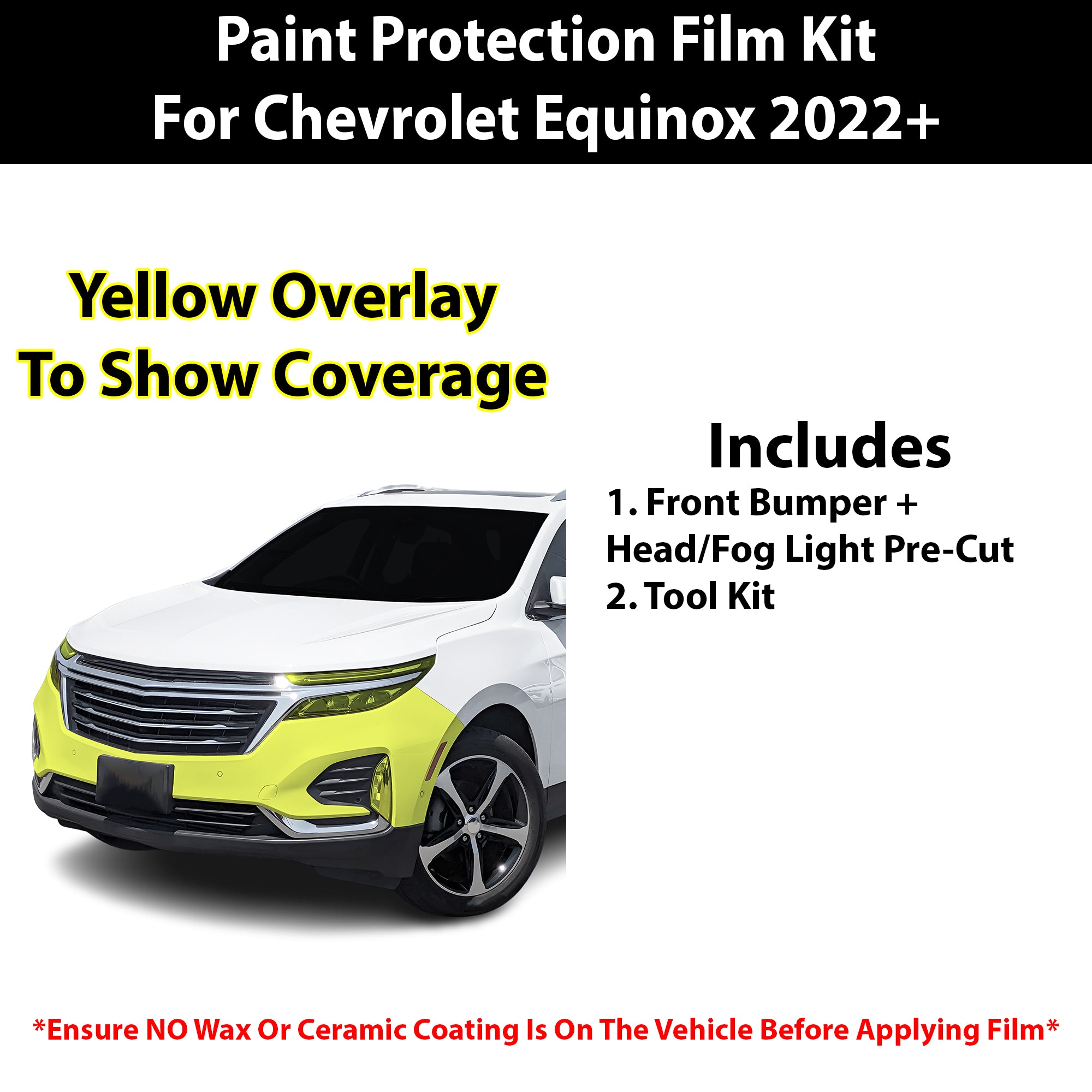 Fits Chevy Equinox 2022+ Precut Premium Paint Protection Film Clear Bra PPF Decal Film Kit Cover - Bogar Tech Designs