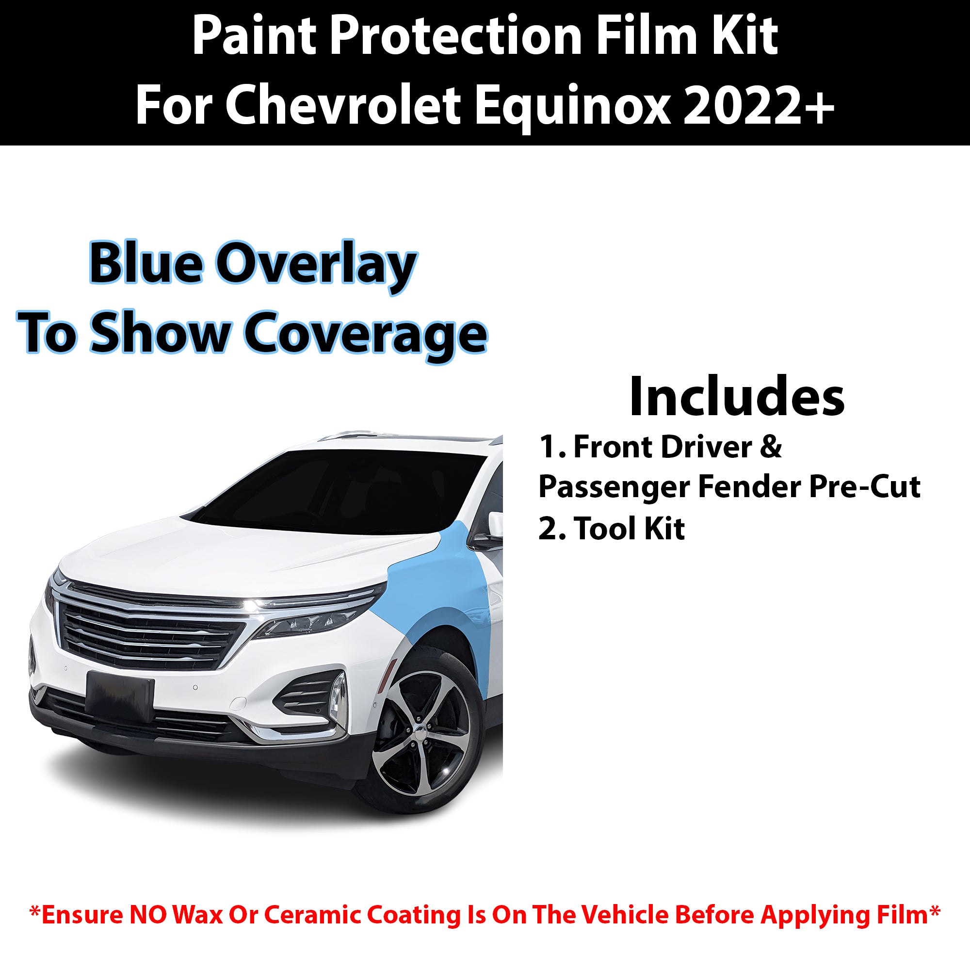 Fits Chevy Equinox 2022+ Precut Premium Paint Protection Film Clear Bra PPF Decal Film Kit Cover - Bogar Tech Designs