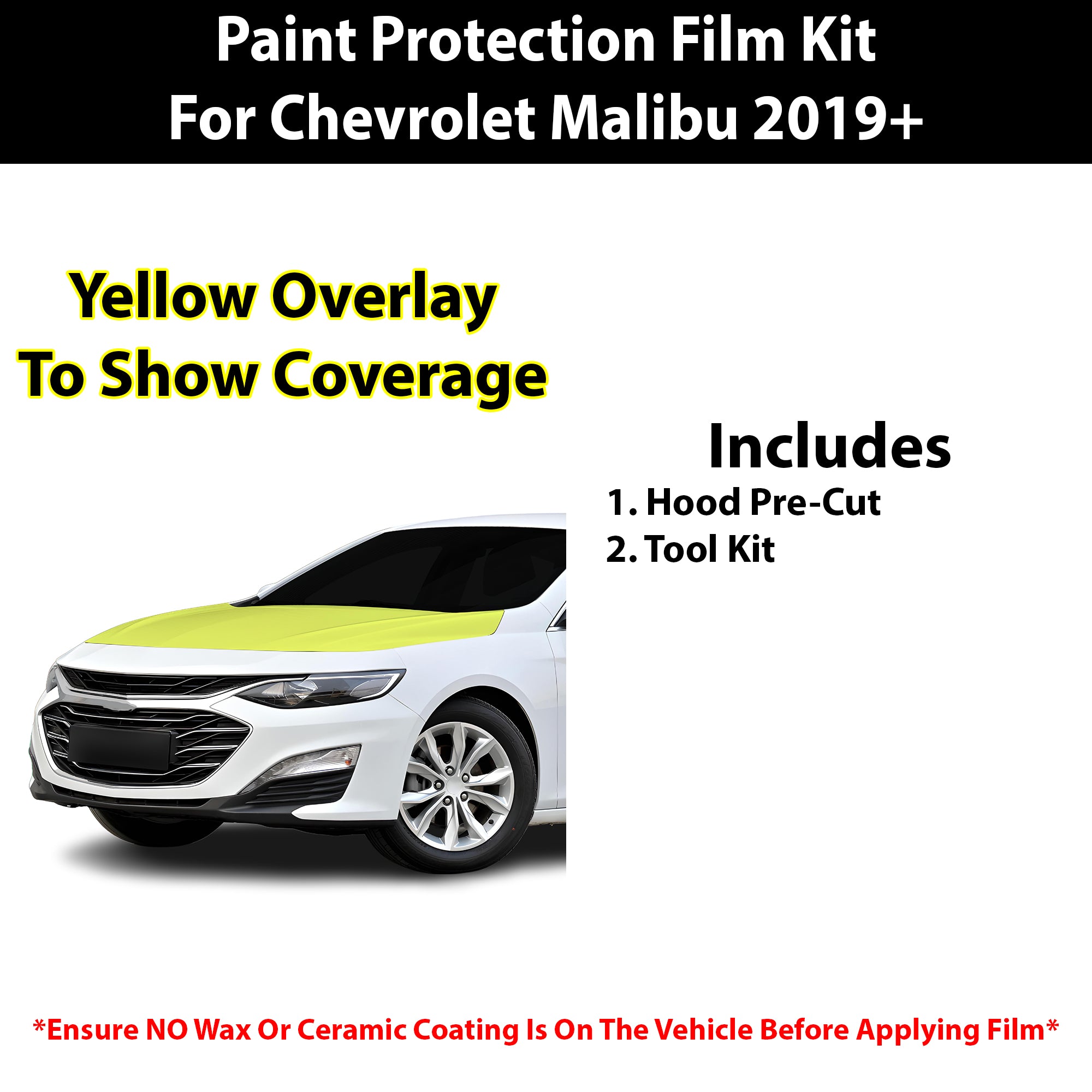 Fits Chevy Malibu 2019+ Precut Premium Paint Protection Film Clear Bra PPF Decal Film Kit Cover - Bogar Tech Designs