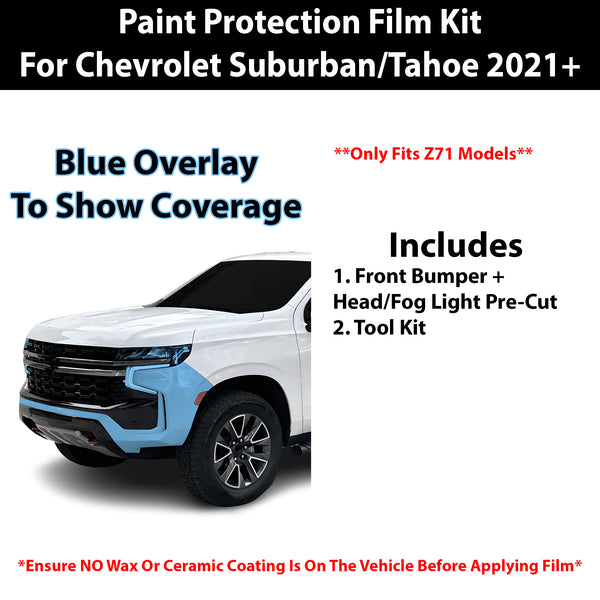 Fits Chevy Suburban 2021+ Precut Premium Paint Protection Film Clear Bra PPF Decal Film Kit Cover