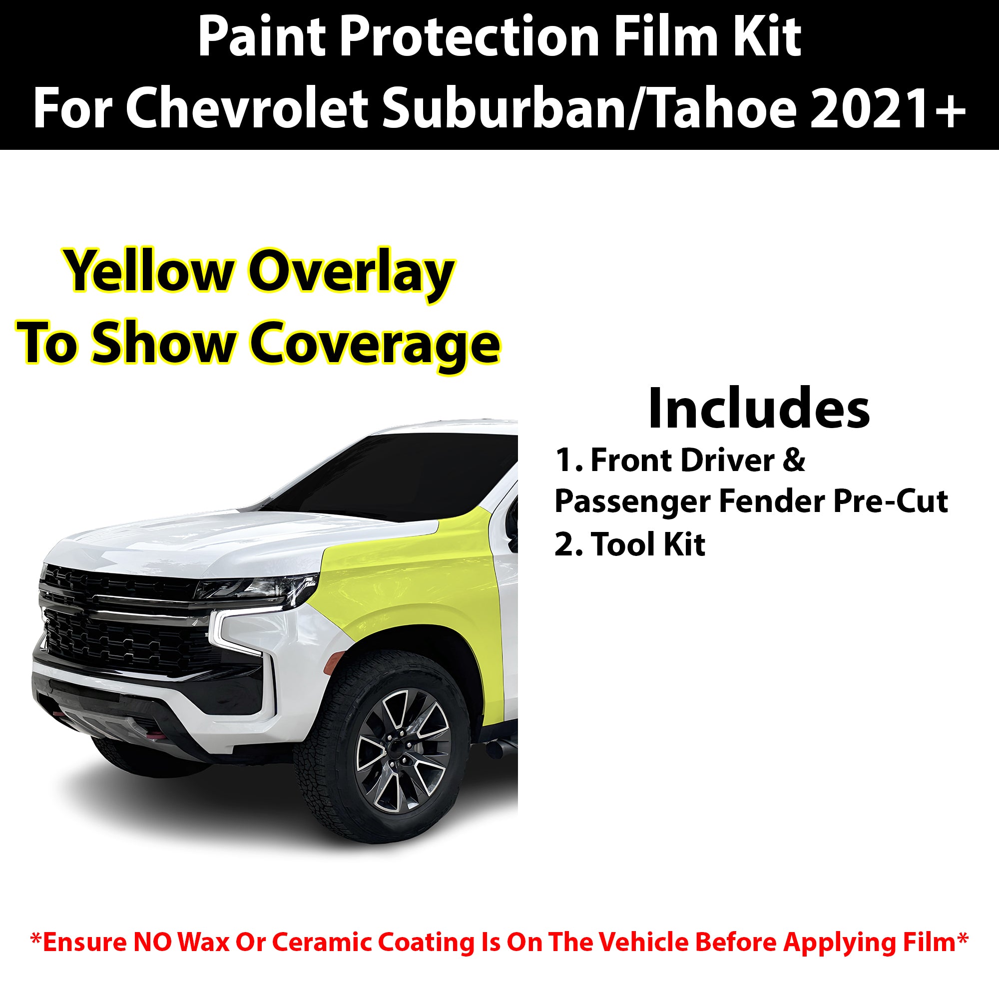 Fits Chevy Suburban 2021+ Precut Premium Paint Protection Film Clear Bra PPF Decal Film Kit Cover - Bogar Tech Designs
