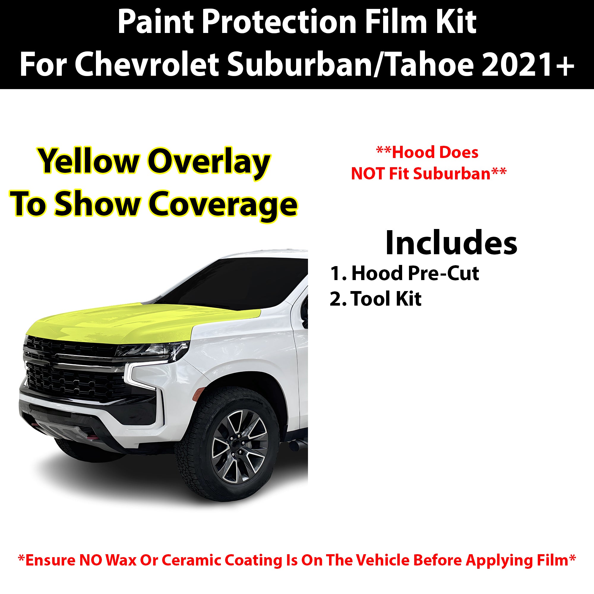 Fits Chevy Suburban 2021+ Precut Premium Paint Protection Film Clear Bra PPF Decal Film Kit Cover - Bogar Tech Designs