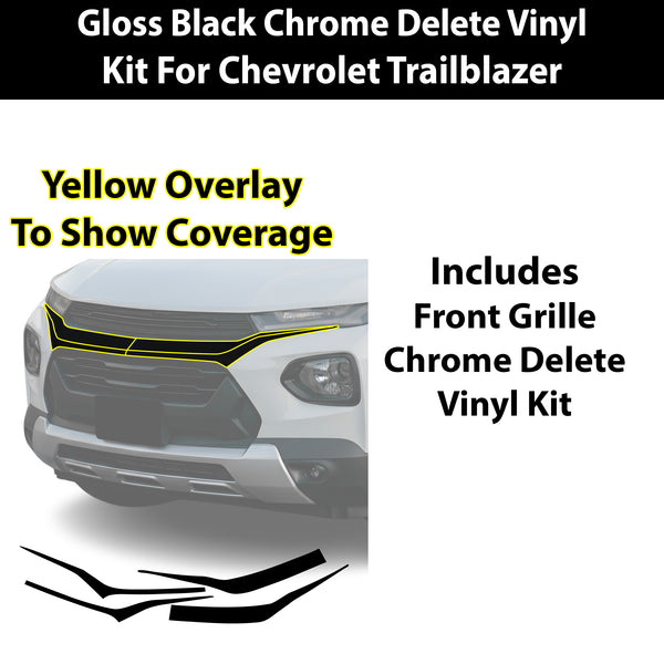 Chevrolet Trailblazer 2021-2023 Blackout Chrome Delete Kit – Precut Gloss Black Vinyl Overlays