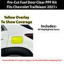 Fits Chevrolet Trailblazer 2021-2025 Precut Fuel Door Premium Paint Protection Film PPF Decal Film Kit Gas Cap Cover, Gloss Black Carbon Fiber