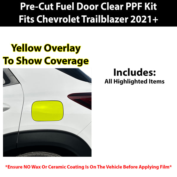 Fits Chevrolet Trailblazer 2021-2025 Precut Fuel Door Premium Paint Protection Film PPF Decal Film Kit Gas Cap Cover, Gloss Black Carbon Fiber