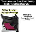 Fits Chevrolet Trailblazer 2021+ Alcantara Anti Kick Door Panel Protection Decal Stickers Overlay, Black Red Pink Yellow Purple