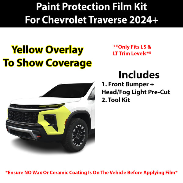 Fits Chevy Traverse 2024+ Precut Premium Paint Protection Film Clear Bra PPF Decal Film Kit Cover