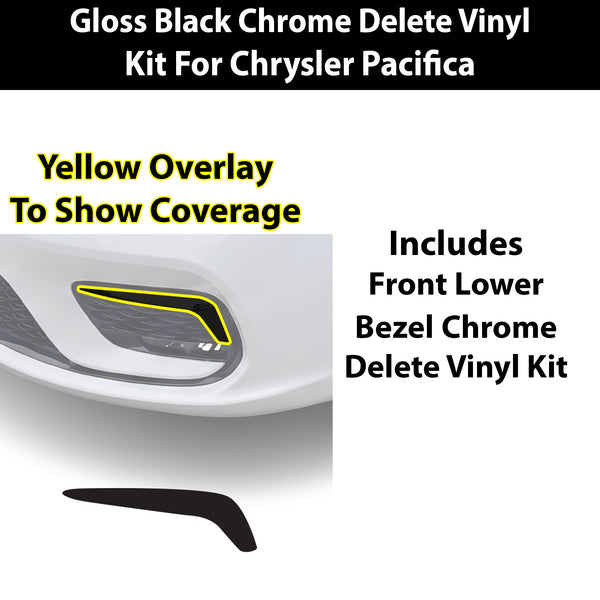 Chrysler Pacifica 2017-2026 Blackout Chrome Delete Kit – Precut Gloss Black Vinyl Overlays