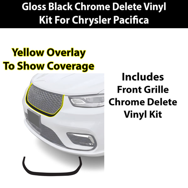 Chrysler Pacifica 2017-2026 Blackout Chrome Delete Kit – Precut Gloss Black Vinyl Overlays
