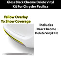 Chrysler Pacifica 2017-2026 Blackout Chrome Delete Kit – Precut Gloss Black Vinyl Overlays